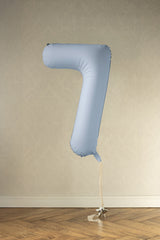 Foil Balloon Number ''7'' - Misty Blue 86cm