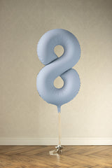 Foil Balloon Number ''8'' - Misty Blue 86cm
