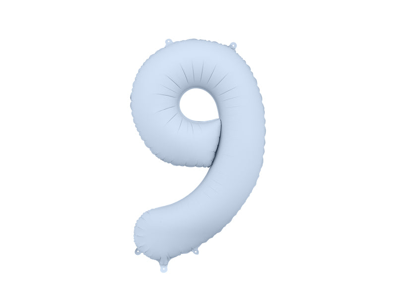 Foil Balloon Number ''9'' - Misty Blue 86cm