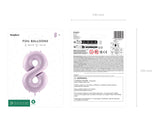 Foil Balloon Number ''8'' - Purple 72cm