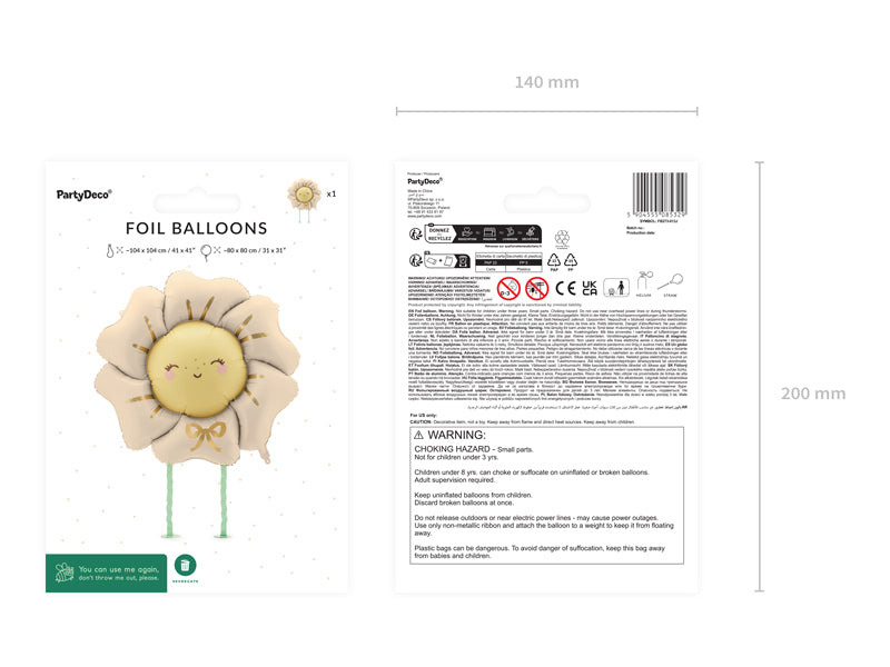 Walking Foil balloon Beige Flower