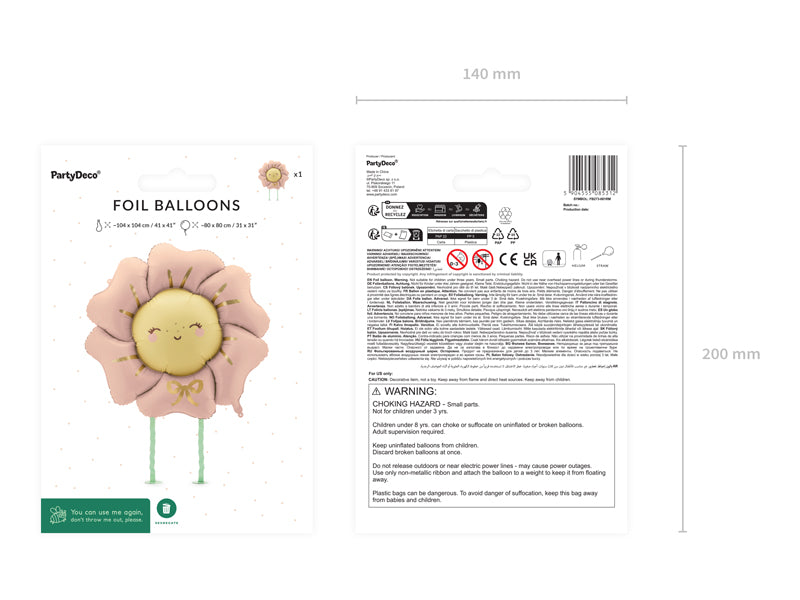 Walking Foil balloon Pink Flower