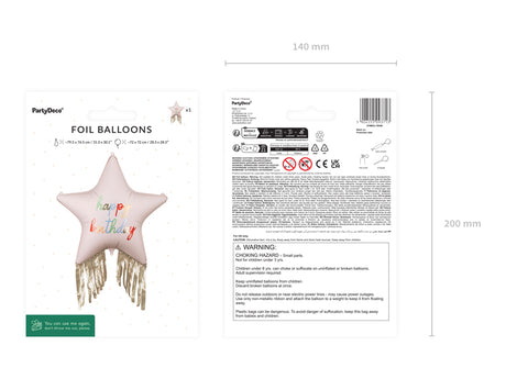 Foil balloon Star with fringes ''Happy Birthday''