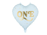 Foil balloon Heart ''One'' light blue