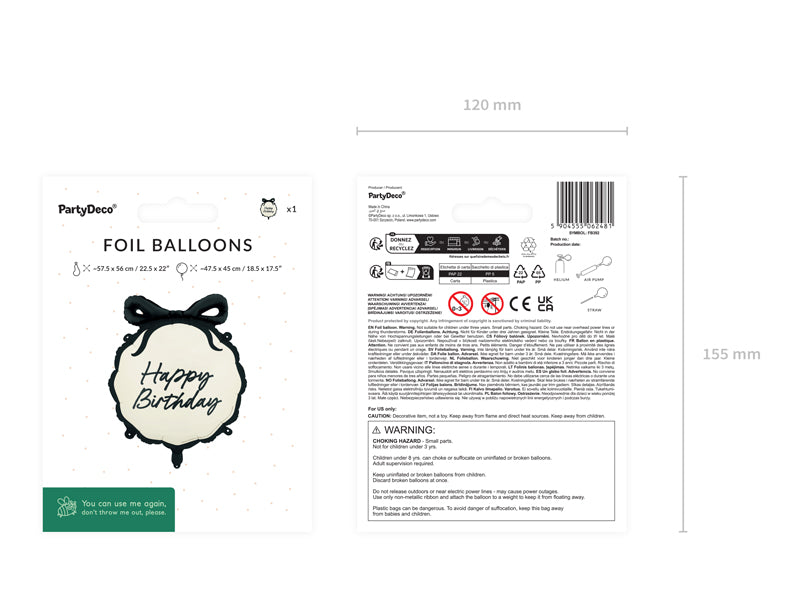 Foil balloon round ''Happy Birthday''
