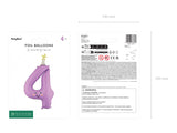 Foil balloon Number ''4'' - Lavender 86cm