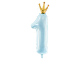 Foil Balloon Number ''1'' - Sky-blue 37x100 cm
