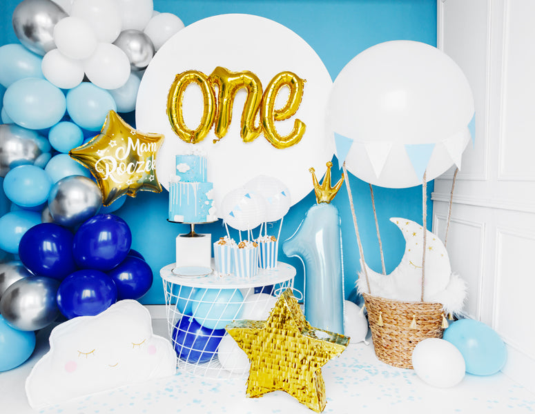 Foil Balloon Number ''1'' - Sky-blue 37x100 cm