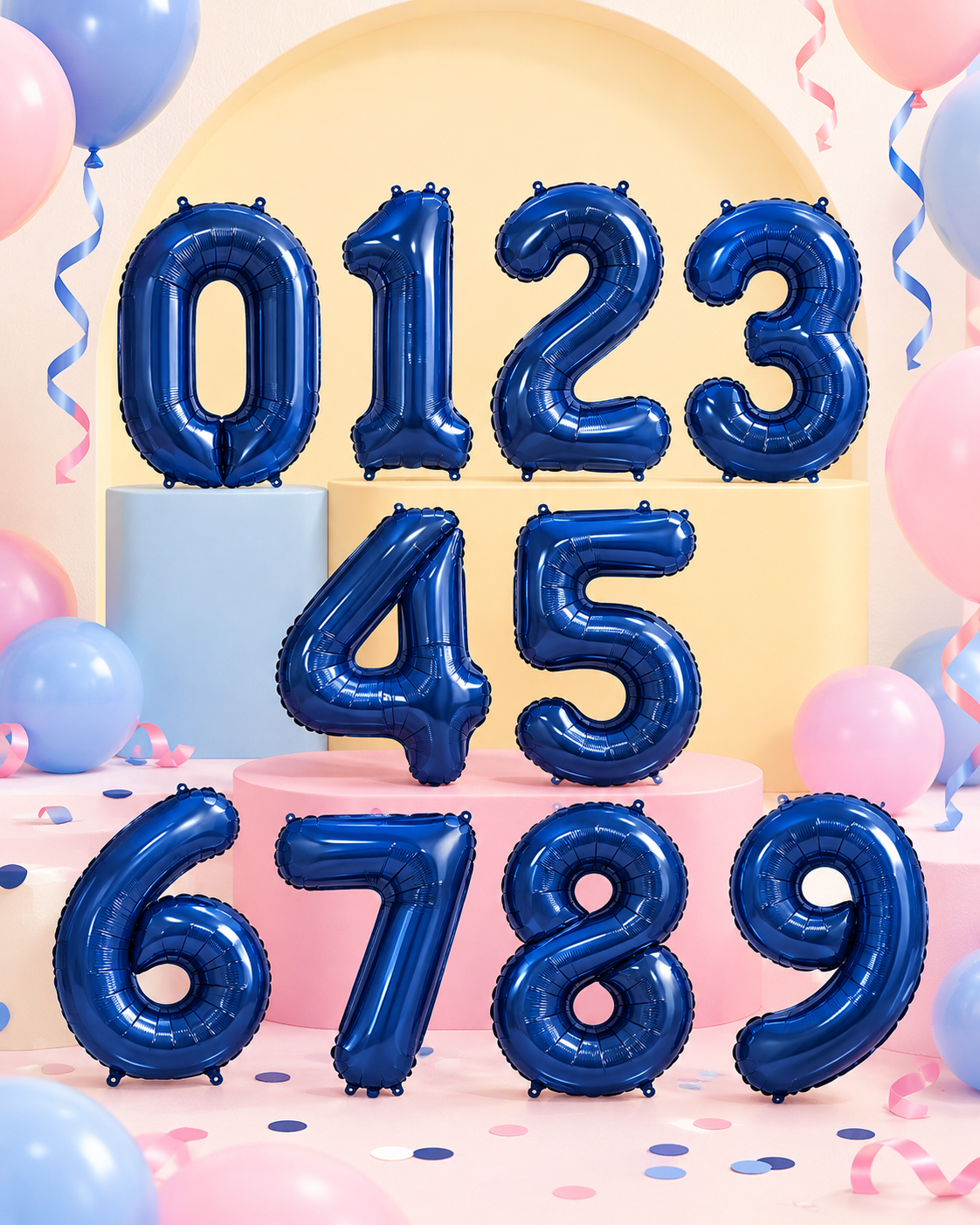 Navy Foil Number Balloon - 86cm