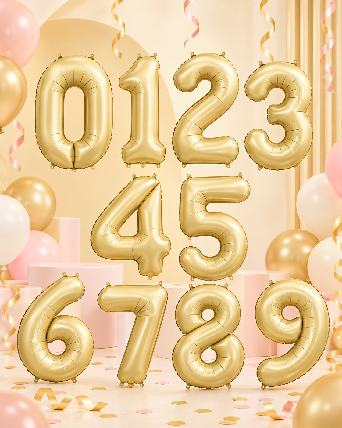 Matte Gold Foil Number Balloon - 86cm