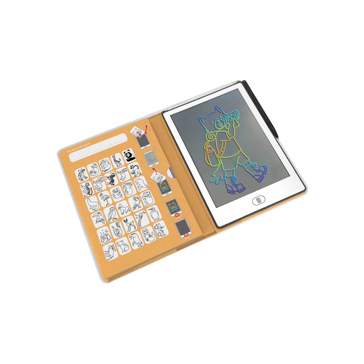 كتاب تتبع بشاشة LCD صغير - حيوانات (كيدي درو-ميني)