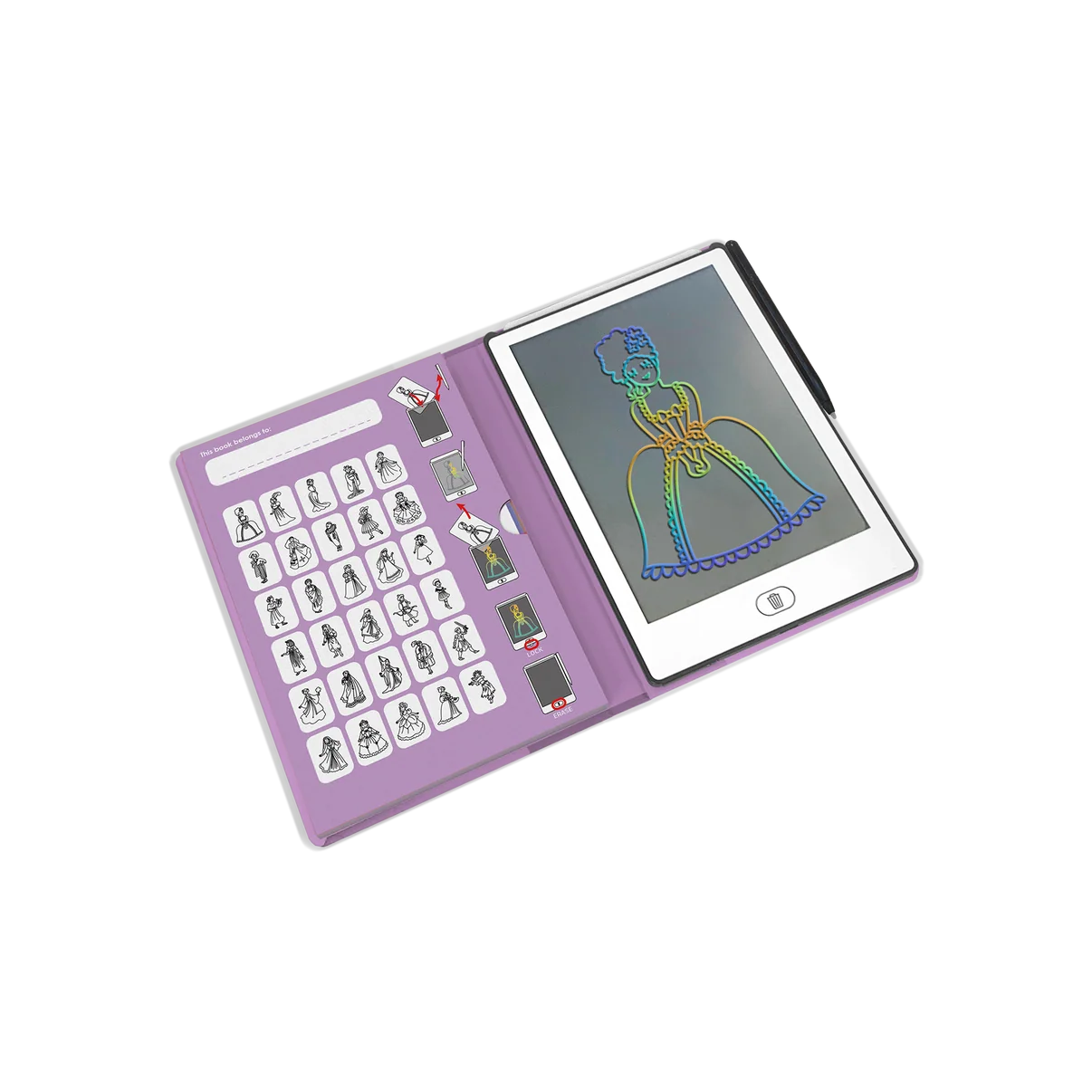 Kidydraw-Mini Lcd Tracing Book - Princesses