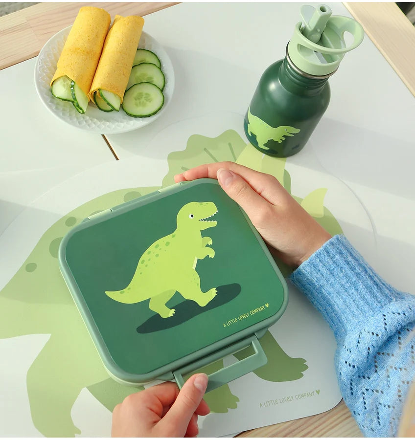 Square Lunch Box (3 compartments) - Dinosaur