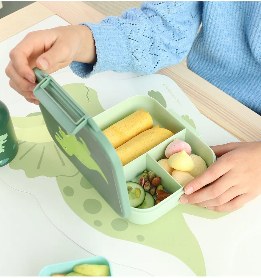 Square Lunch Box (3 compartments) - Dinosaur