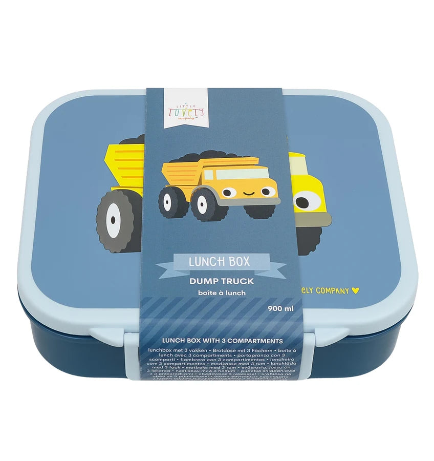 Square Lunch Box (3 compartments) - Dump Truck