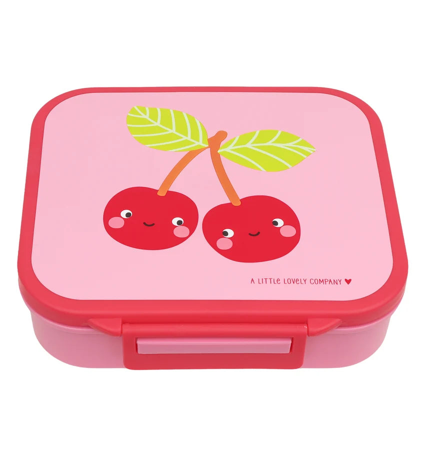 Square Lunch Box (3 compartments) - Happy Cherries