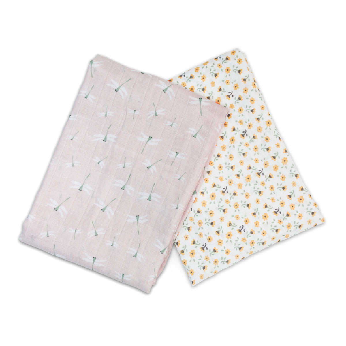 Vintage Floral & Dragonfly - Cotton Swaddle 2 Pack