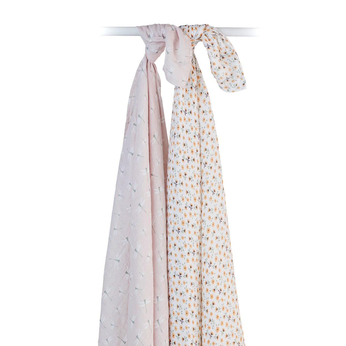 Vintage Floral & Dragonfly - Cotton Swaddle 2 Pack