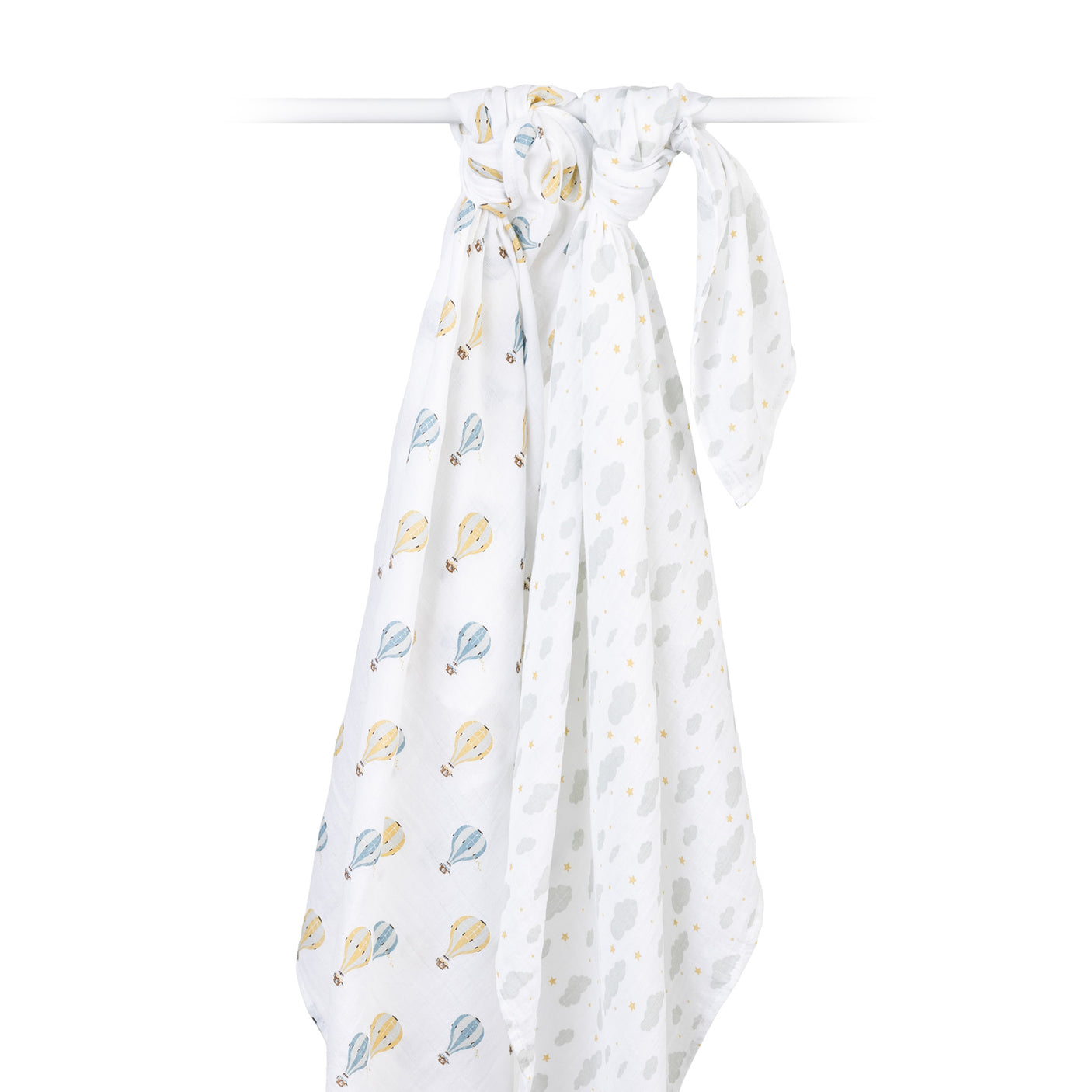 Hot Air Balloon & Clouds - Cotton Swaddle 2 Pack