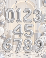 Silver Foil Number Balloon - 86cm