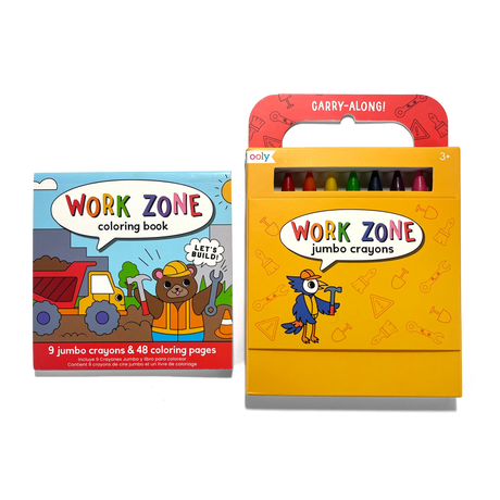 Coloring Book and Crayon Set - Work Zone - Set of 9 Crayons