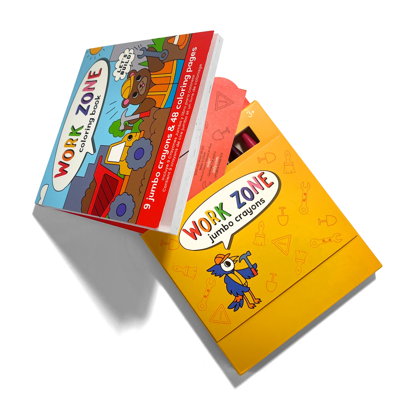 Coloring Book and Crayon Set - Work Zone - Set of 9 Crayons