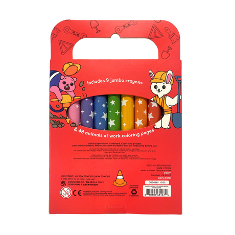 Coloring Book and Crayon Set - Work Zone - Set of 9 Crayons