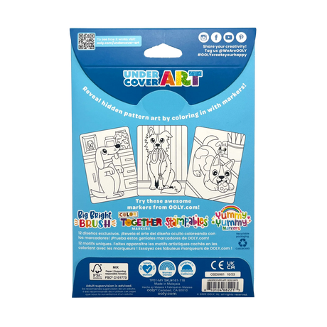 Undercover Art Hidden Pattern Coloring Activity Art Cards - Dog Days