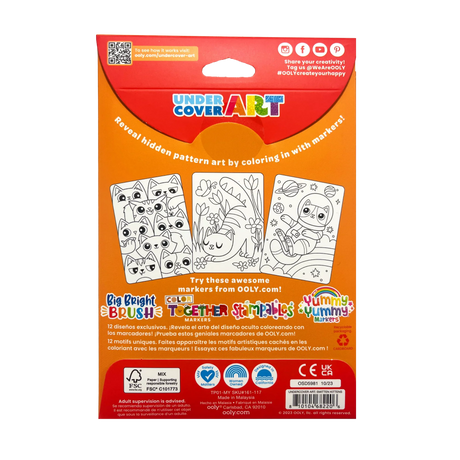 Undercover Art Hidden Pattern Coloring Activity Art Cards - Smitten Kittens