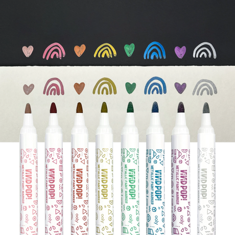 Metallic Colors Vivid Pop Opaque Water Based Markers