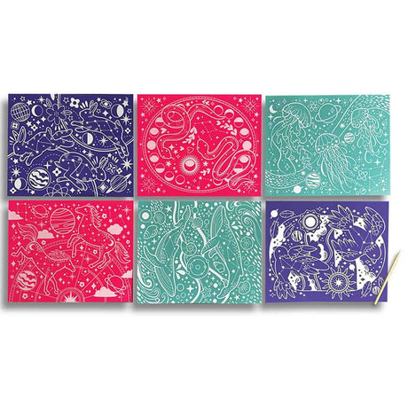 Scratch and Shine Foil Scratch Art Kit - Celestial Skies