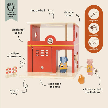 Wooden Animal Fire Station