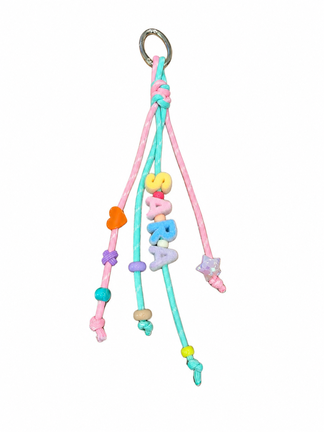 Personalized Pastel Fluffy Letter Bag Charm