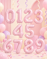 Light Pink Foil Number Balloon - 86cm
