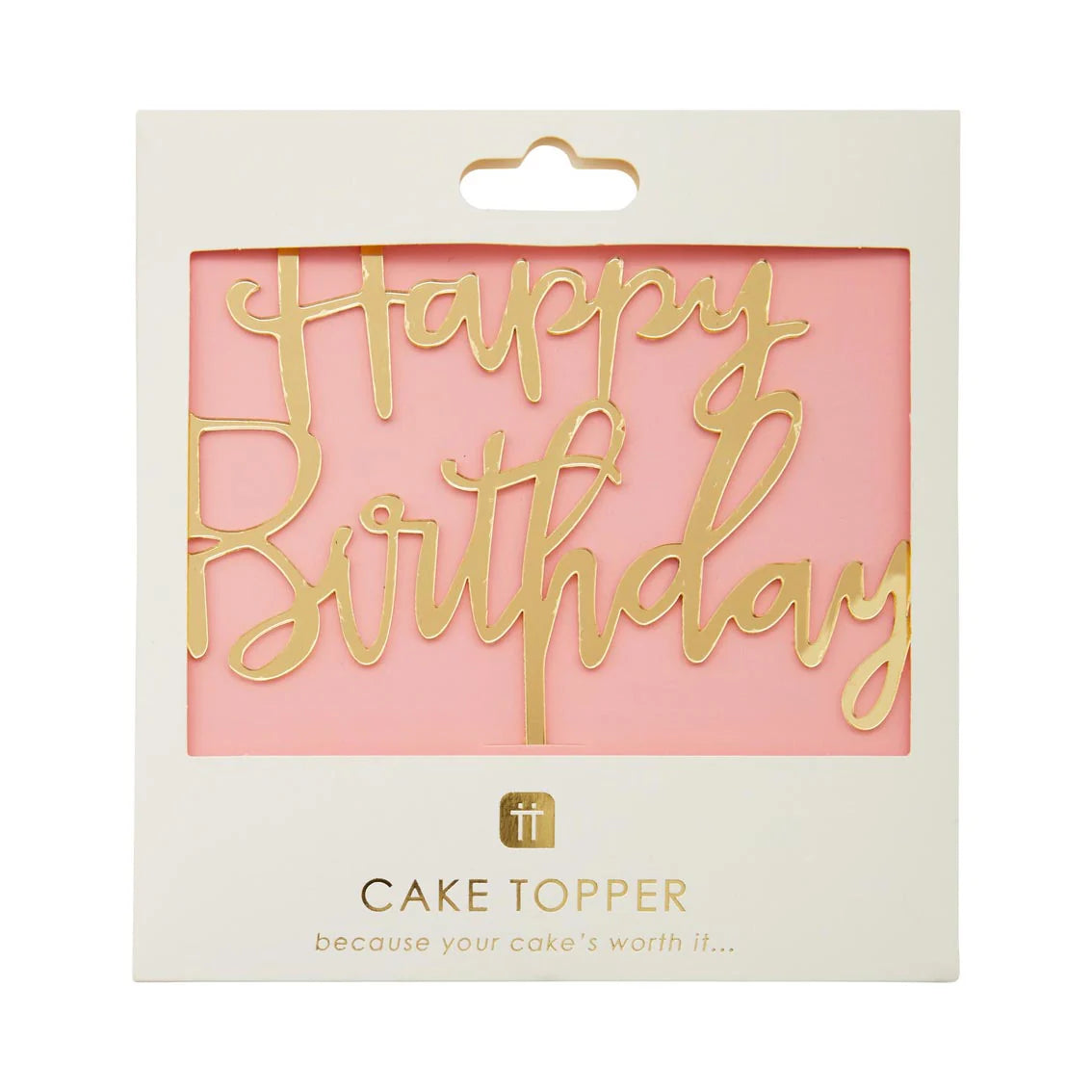 Rose Gold Happy Birthday Cake Topper