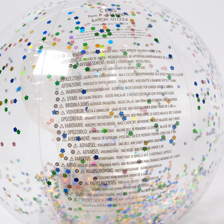 3D Inflatable Beach Ball Cotton Candy Glitter