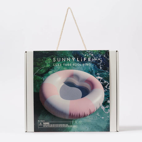 Luxe Tube Pool Ring Stole My Heart Pink Stripe