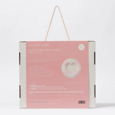 Luxe Tube Pool Ring Stole My Heart Pink Stripe