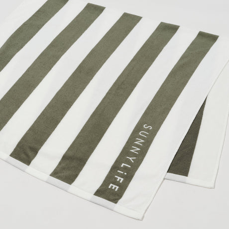 Beach Towel The Vacay Olive Stripe