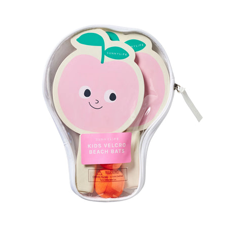 Kids Velcro Beach Bats - Poppy The Peach