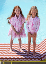 Hooded Terry Poncho - Thalassa Pink