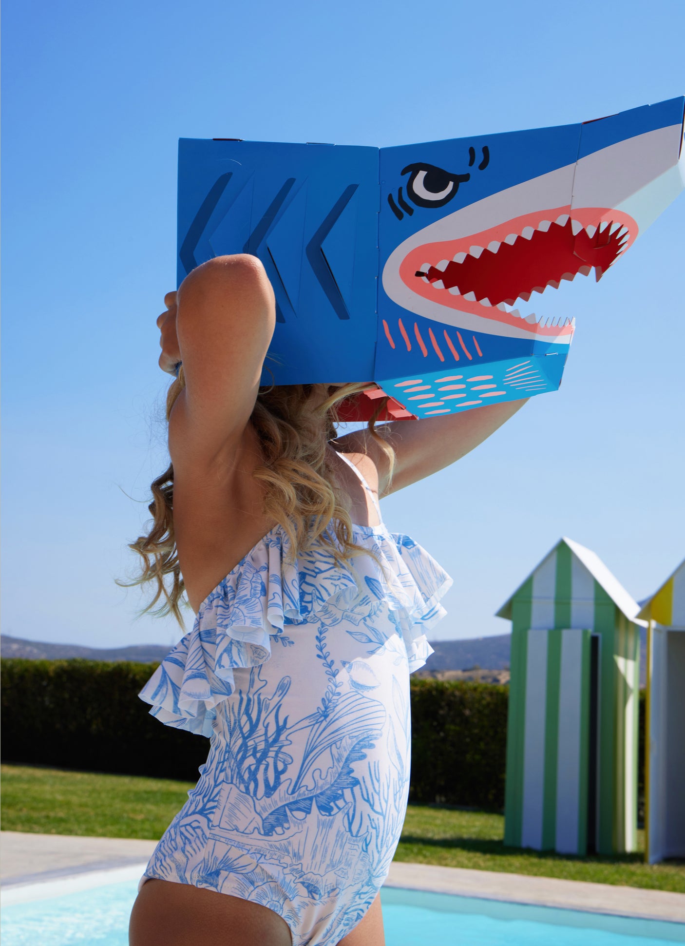 One Piece Ruffled Swimsuit - Thalassa Blue