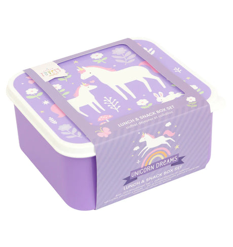 Lunch and Snack Box Set - Unicorn Dreams