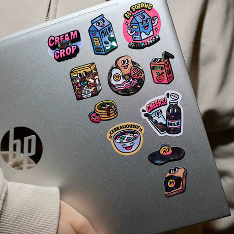 Combo Set Sticker by Number NoteBook Bubble Tea & 2 Fabulous Stickers - Milk & Messages