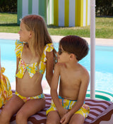 Girl's Tie Knot Bikini - Sunset Reef