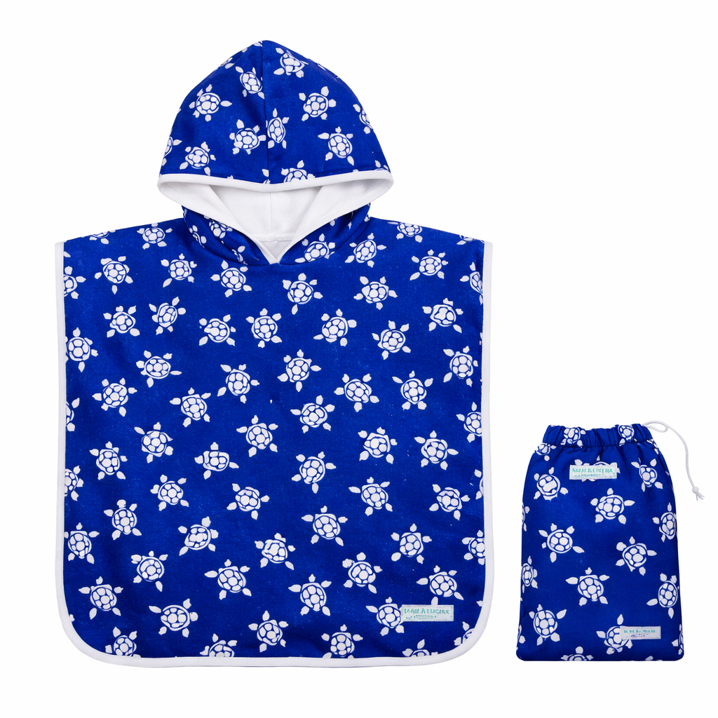 Hooded Terry Poncho - White Caretta