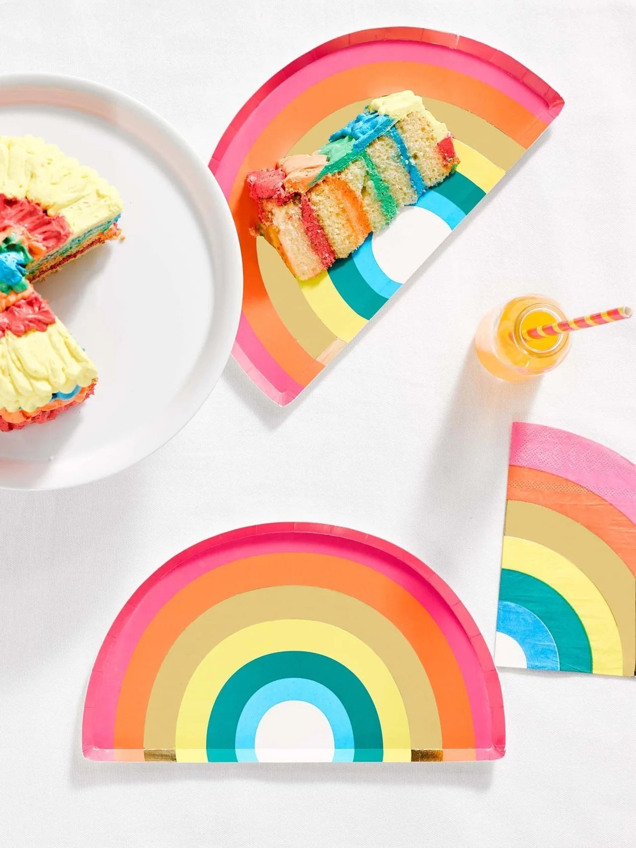 Birthday Brights Rainbow Shaped Plates