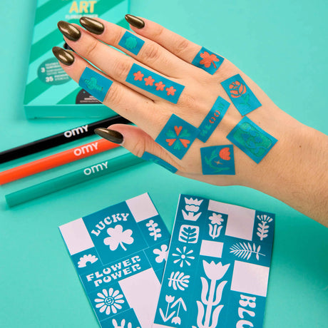 Combo Set Nail Stickers Glow Party & Tattoo Art