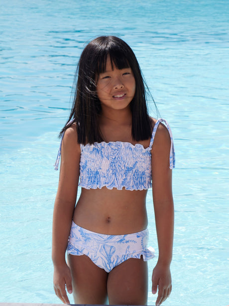 Girl's High Waist Bikini - Thalassa Blue