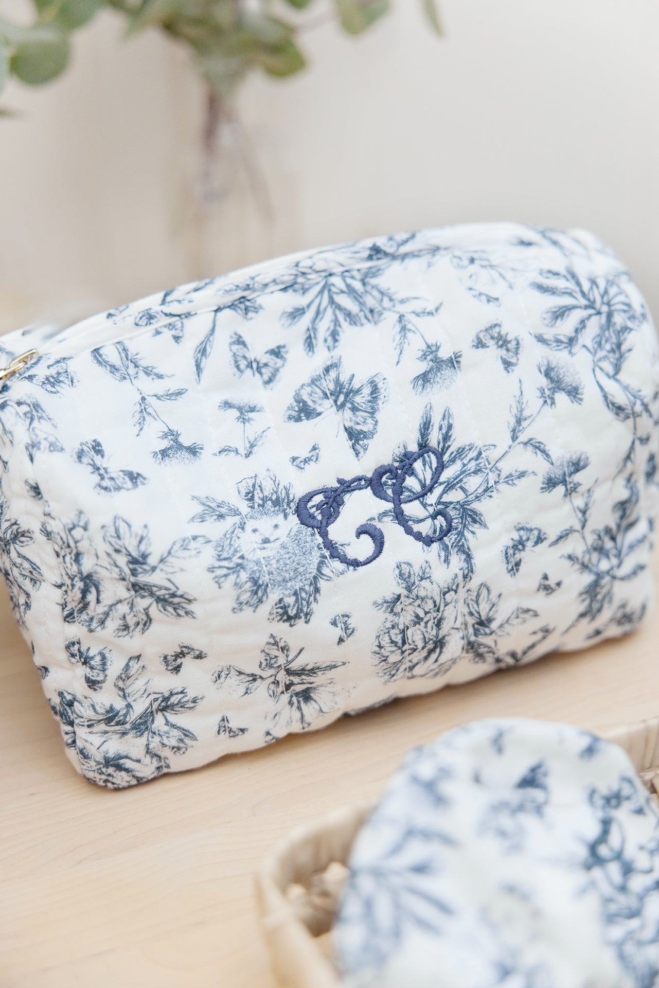 Toiletry Bag Toile de Jouy Blue